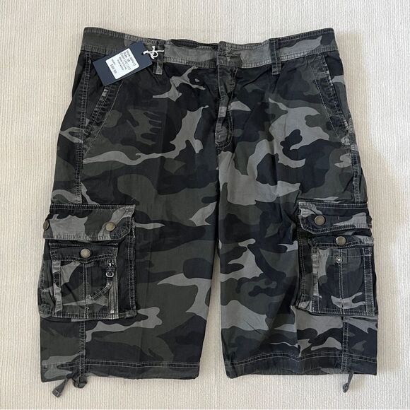 Men’s Lightweight Cotton Casual Cargo Shorts Classic Fit Drawstring Short - Picture 4 of 9